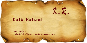 Kolb Roland névjegykártya
